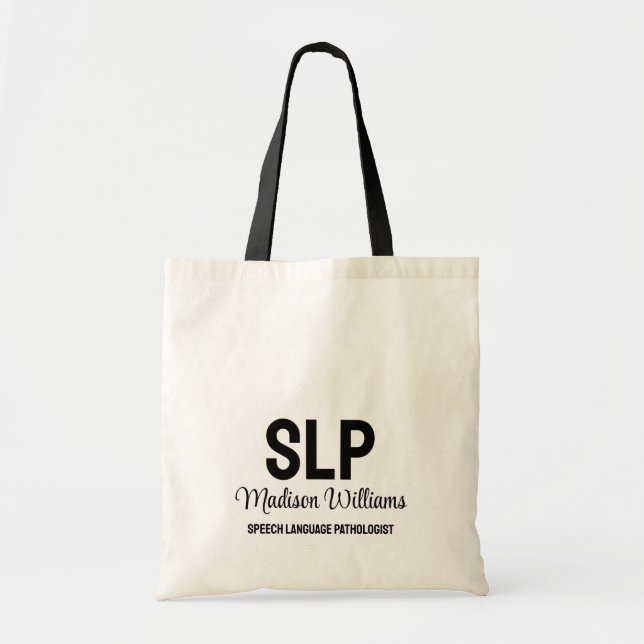 Personalised SLP Speech Language Pathologist Gift Tote Bag (Front)