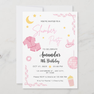 Personalised Slumber Party Birthday Invitation
