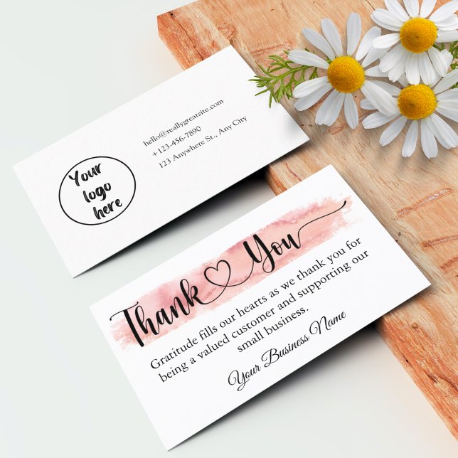Personalised Small Business Thank You Card (small business thank you card for customer)