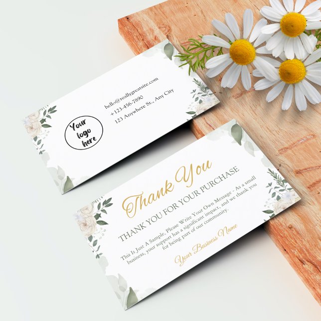 Personalised Small Business Thank You Cards (Personalized Thank You Note For Customer)