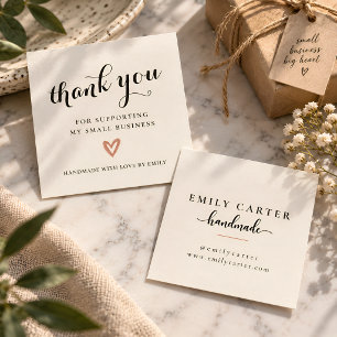 Personalised Small Business Thank You Square Card