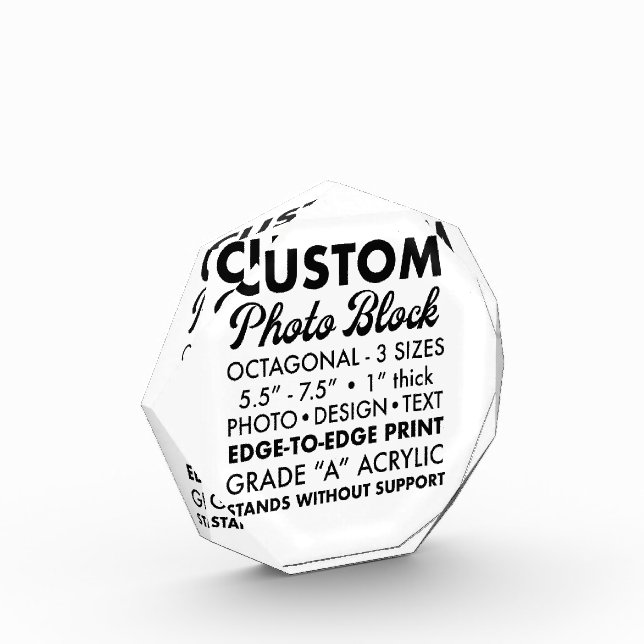 Personalised Small Octagonal Photo Paperweight Block (Left)