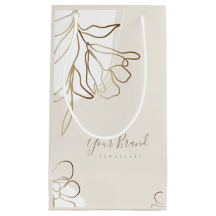 Personalised Small Paper Bag Elegant Floral Design