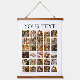 Personalised Small Text Photo Collage Hanging Tapestry