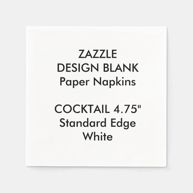 Personalised Small WHITE Cocktail Paper Napkins (Front)