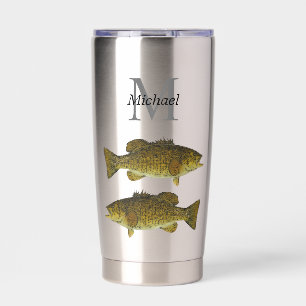 Personalised Smallmouth Bass Monogram Fish Insulated Tumbler