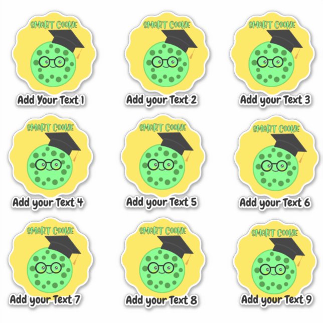 Personalised Smart Cookie Teacher Reward Stickers (Front)