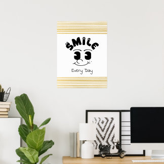 Personalised "Smile Every Day" Art Face Poster