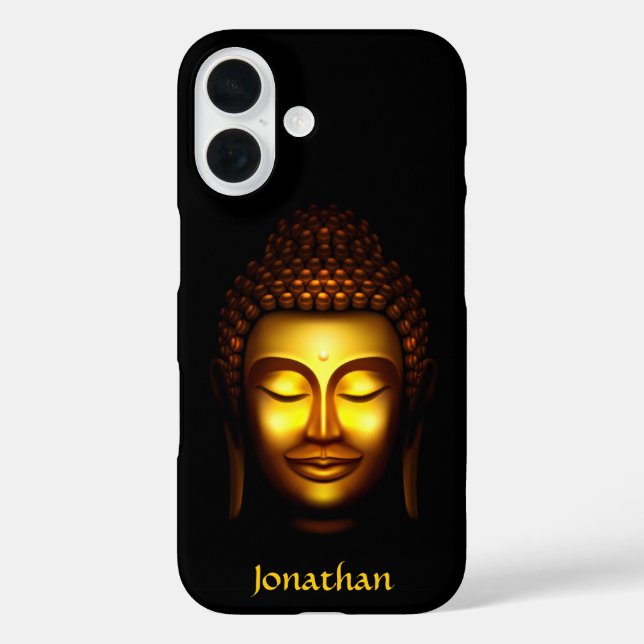 Personalised Smiling Buddha Gold and Black Case-Mate iPhone Case (Back)