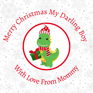 Personalised Smiling Christmas Dinosaur Wrapping Paper