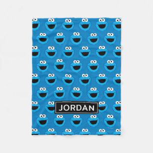 Personalised Smiling Cookie Monster Pattern Fleece Blanket