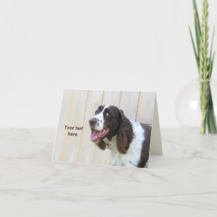 Personalised Smiling English Springer Spaniel Card