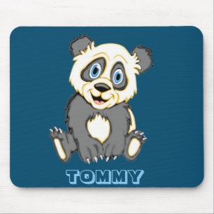 Personalised Smiling Panda Bear Mouse Mat