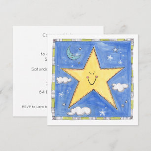 Personalised Smiling Star Birthday Invitation