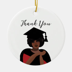 Personalised Smiling Woman Graduation Ceramic Tree Decoration