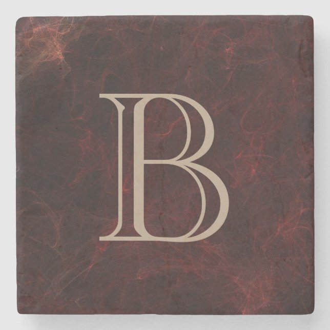 Personalised Smoke and Fire Abstract Design Stone Coaster (Front)