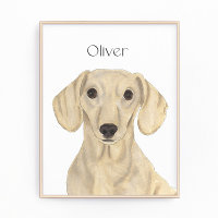 Personalised Smooth Cream Dachshund Art