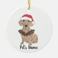 Personalised Smooth Red Dachshund Christmas