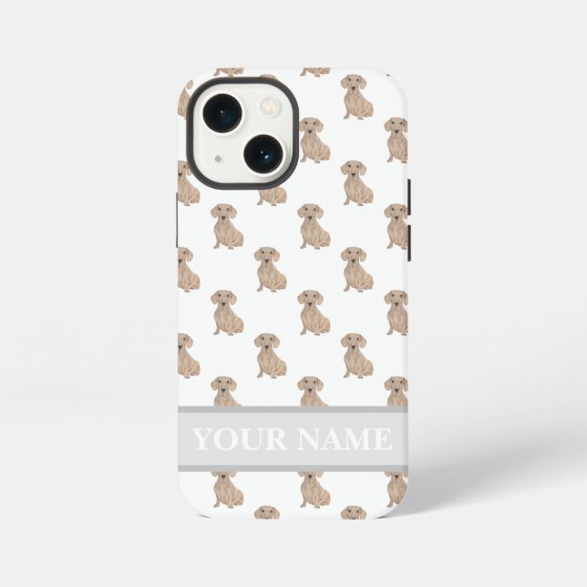 Personalised Smooth Red Dachshund iPhone Case (Back)