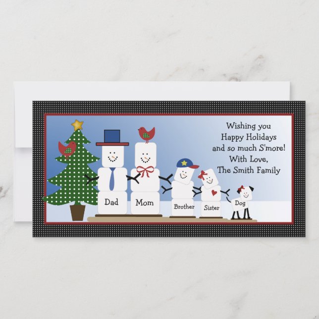 Personalised Smores Family Christmas Card S'mores (Front)