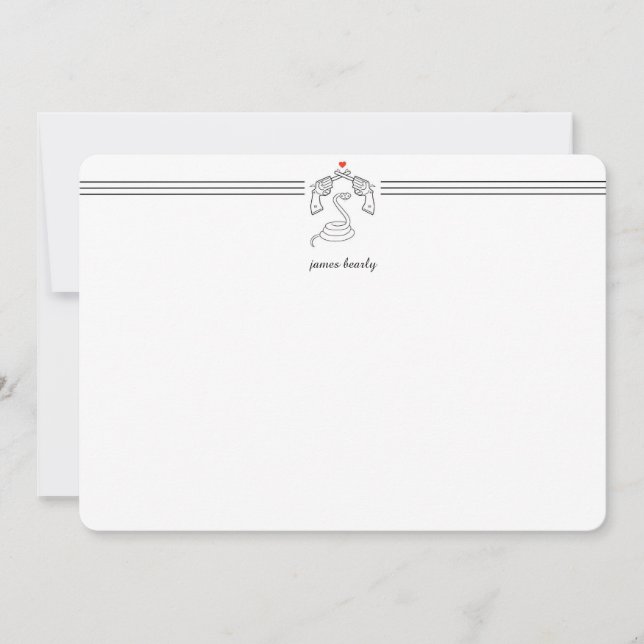 Personalised Snakes N' Guns Stationary Flat Card (Front)