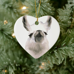 Personalised Snooty Snobby Llama Ceramic Tree Decoration