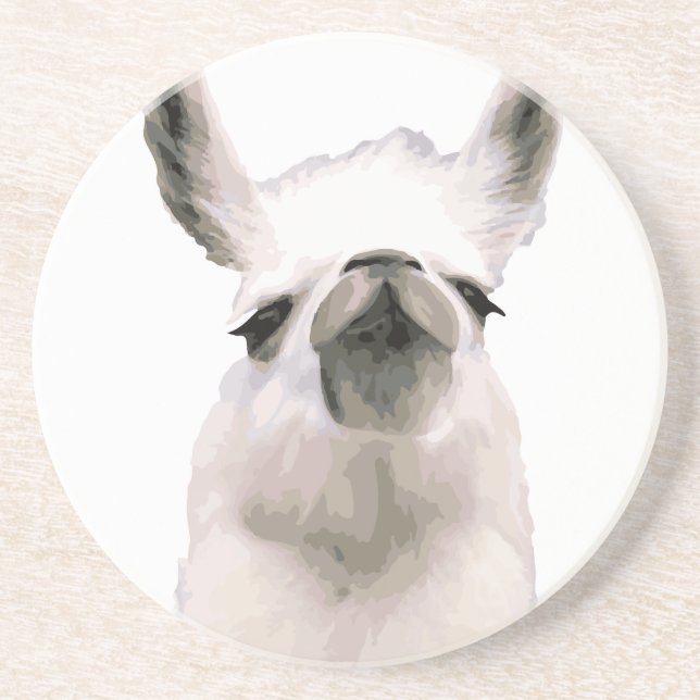 Personalised Snooty Snobby Llama Coaster (Front)
