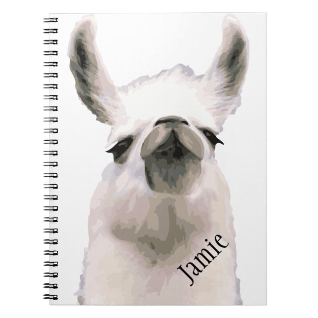 Personalised Snooty Snobby Llama Notebook (Front)