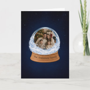 Personalised Snow Globe Family Photo Christmas Holiday Card