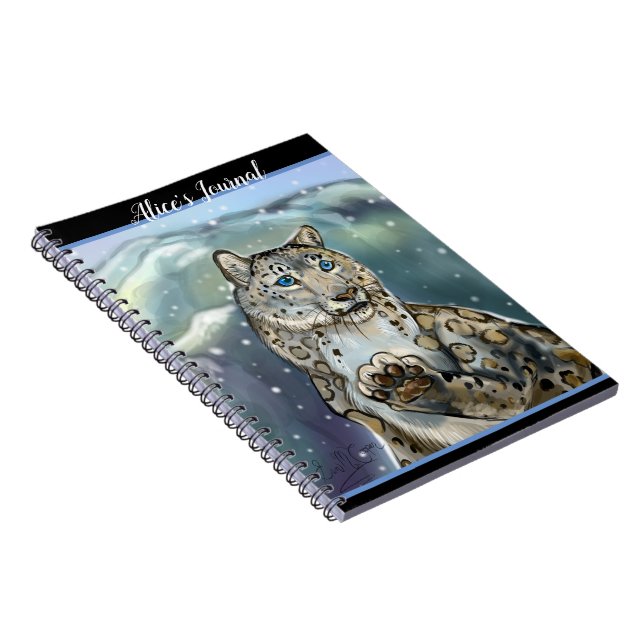 Personalised Snow Leopard~notebook Notebook (Right Side)