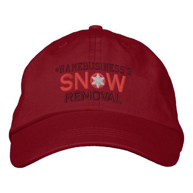 Personalised Snow Removal Lovers Red Embroidered Hat (Front)