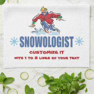 Personalised Snow Skiing Tea Towel