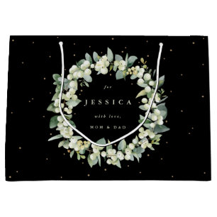 Personalised Snowberry+Eucalyptus Christmas Large Gift Bag