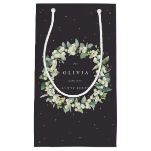 Personalised Snowberry+Eucalyptus Christmas Small Gift Bag