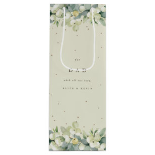 Personalised Snowberry+Eucalyptus Christmas Wine Gift Bag