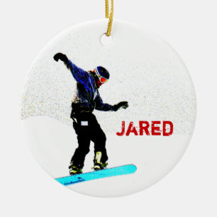 Personalised Snowboarding Christmas Ornament