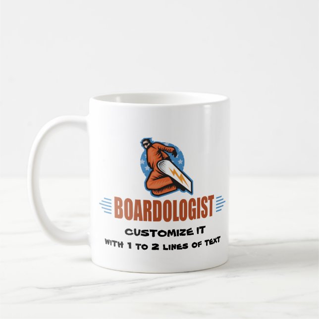 Personalised Snowboarding Coffee Mug (Left)