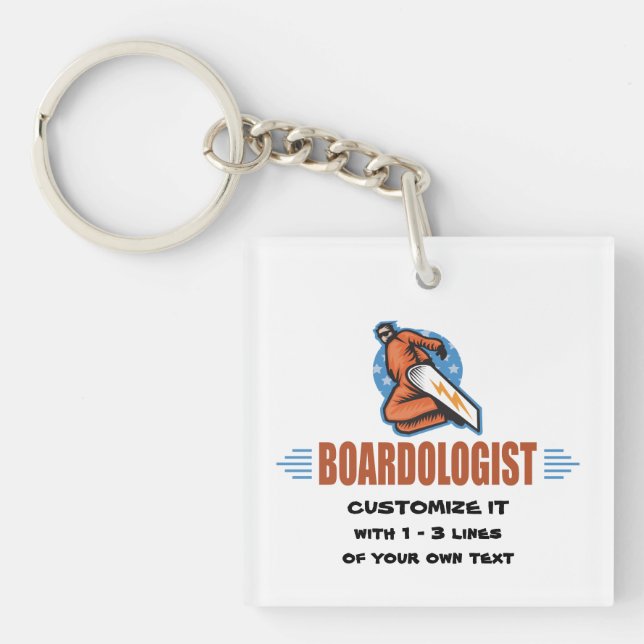 Personalised Snowboarding Key Ring (Front)