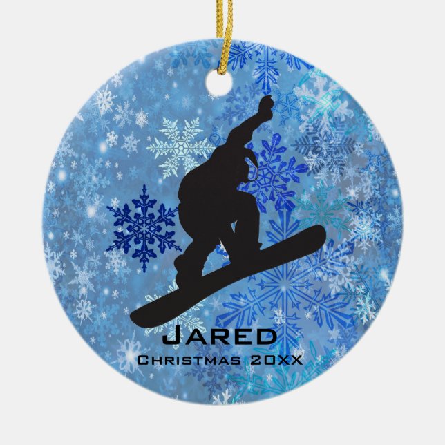 Personalised Snowboarding Ornament (Front)