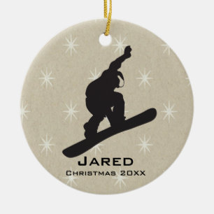 Personalised Snowboarding Ornament