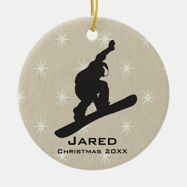 Personalised Snowboarding Ornament (Front)