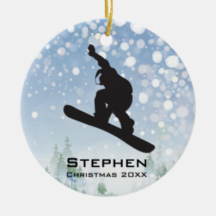 Personalised Snowboarding Ornament