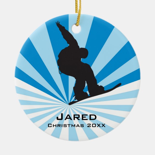 Personalised Snowboarding Ornament (Front)
