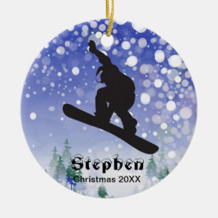 Personalised Snowboarding Ornament