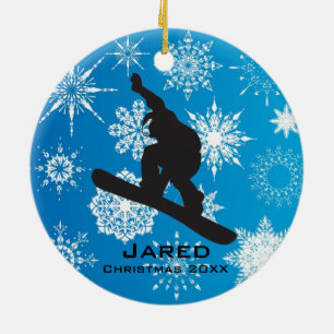 Personalised Snowboarding Ornament