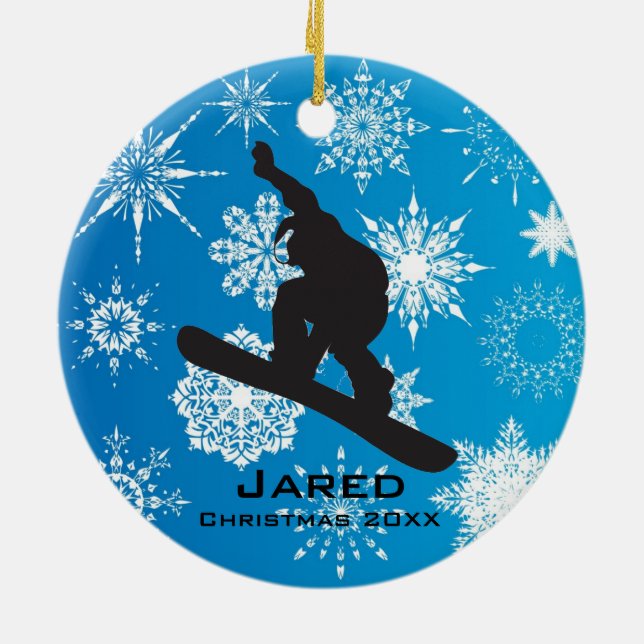 Personalised Snowboarding Ornament (Back)