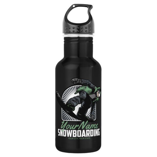 Personalised Snowboarding Snow Boarder Shredding  532 Ml Water Bottle (Front)