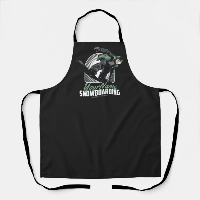 Personalised Snowboarding Snow Boarder Shredding   Apron (Front)