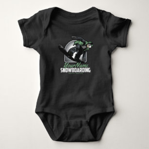 Personalised Snowboarding Snow Boarder Shredding Baby Bodysuit
