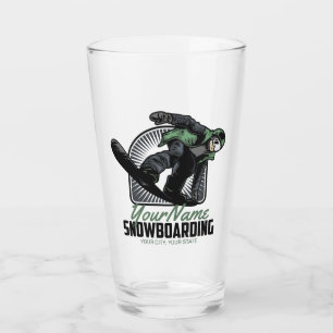 Personalised Snowboarding Snow Boarder Shredding  Glass
